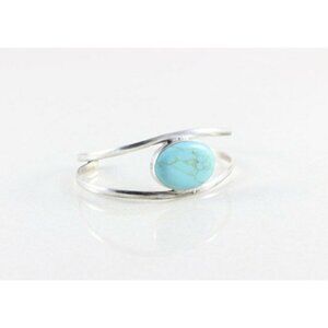 Sterling Silver Turquoise Cuff Adjustable Bracelet